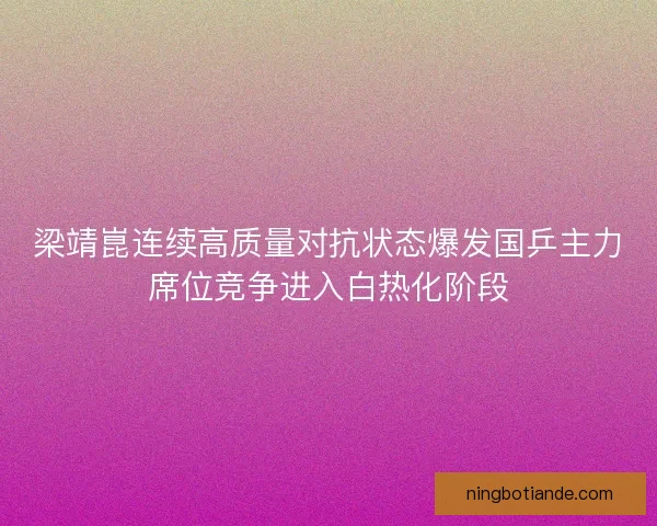 梁靖崑连续高质量对抗状态爆发国乒主力席位竞争进入白热化阶段 梁靖崑连续高质量对抗状态爆发国乒主力席位竞争进入白热化阶段